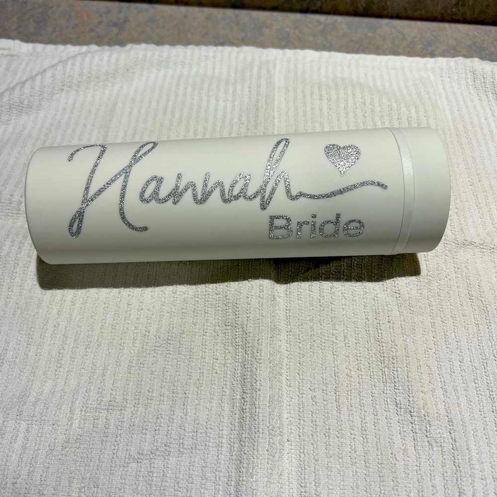 Hannah - Bride White Personalized Acrylic Skinny Tumbler